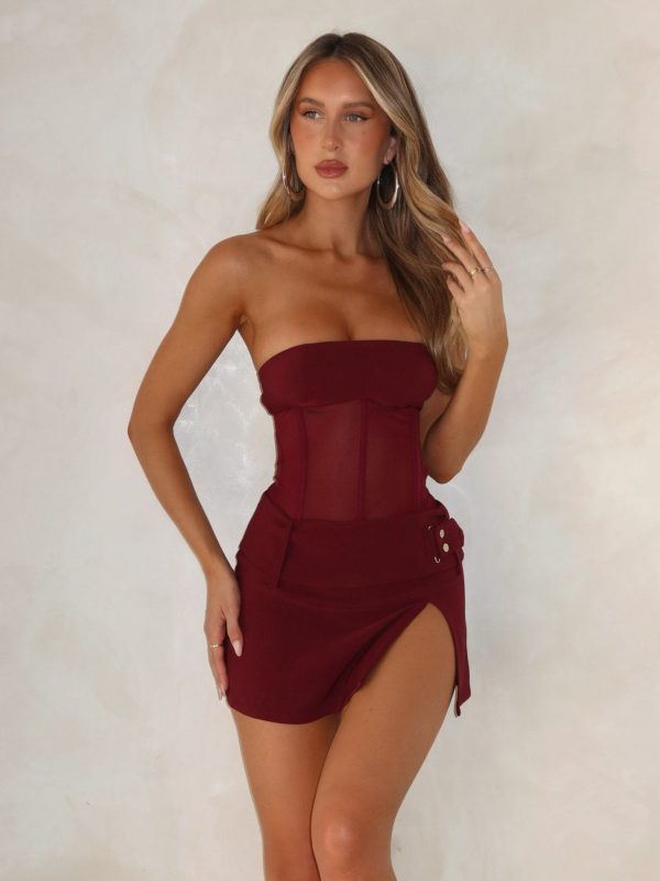 BEAU MINI DRESS BURGUNDY Online - Image 3