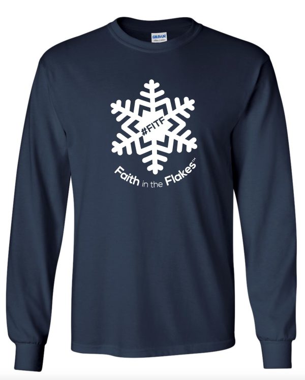 Adult Unisex Long Sleeve Tee with White Flake Online - Image 2